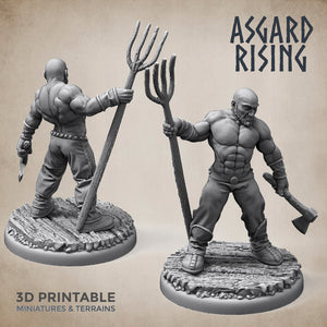 Villager Male Militia Set - Asgard Rising Miniatures - Wargaming D&D DnD