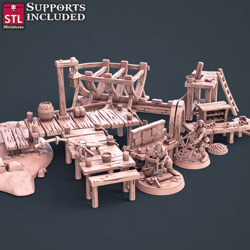 Boat Builders Set - STL Miniatures - Wargaming D&D DnD