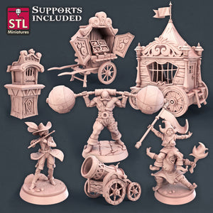 Carnival Set - STL Miniatures - Wargaming D&D DnD
