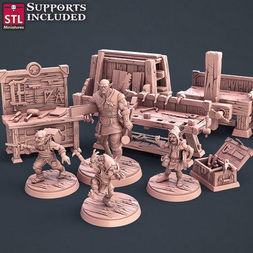 Carpenter Set - STL Miniatures - Wargaming D&D DnD