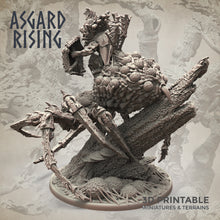 Load image into Gallery viewer, Goblin Chieftain on Giant Spider - Asgard Rising Miniatures - Wargaming D&amp;D DnD