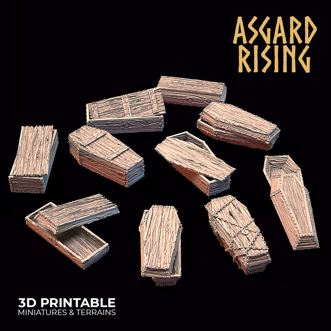 Coffins Set - Asgard Rising - Wargaming D&D DnD