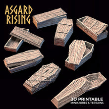 Load image into Gallery viewer, Coffins Set - Asgard Rising - Wargaming D&amp;D DnD