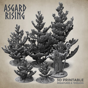 Forest Young Conifers Set - Asgard Rising Miniatures - Wargaming D&D DnD