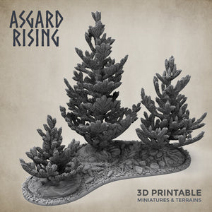 Forest Young Conifers Set - Asgard Rising Miniatures - Wargaming D&D DnD
