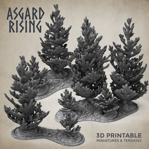 Forest Young Conifers Set - Asgard Rising Miniatures - Wargaming D&D DnD