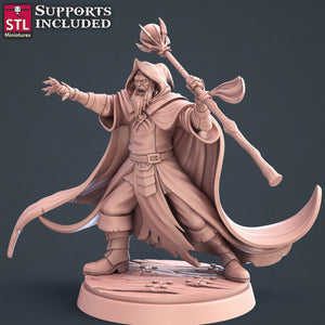 Dark Wizard Set - STL Miniatures - Wargaming D&D DnD