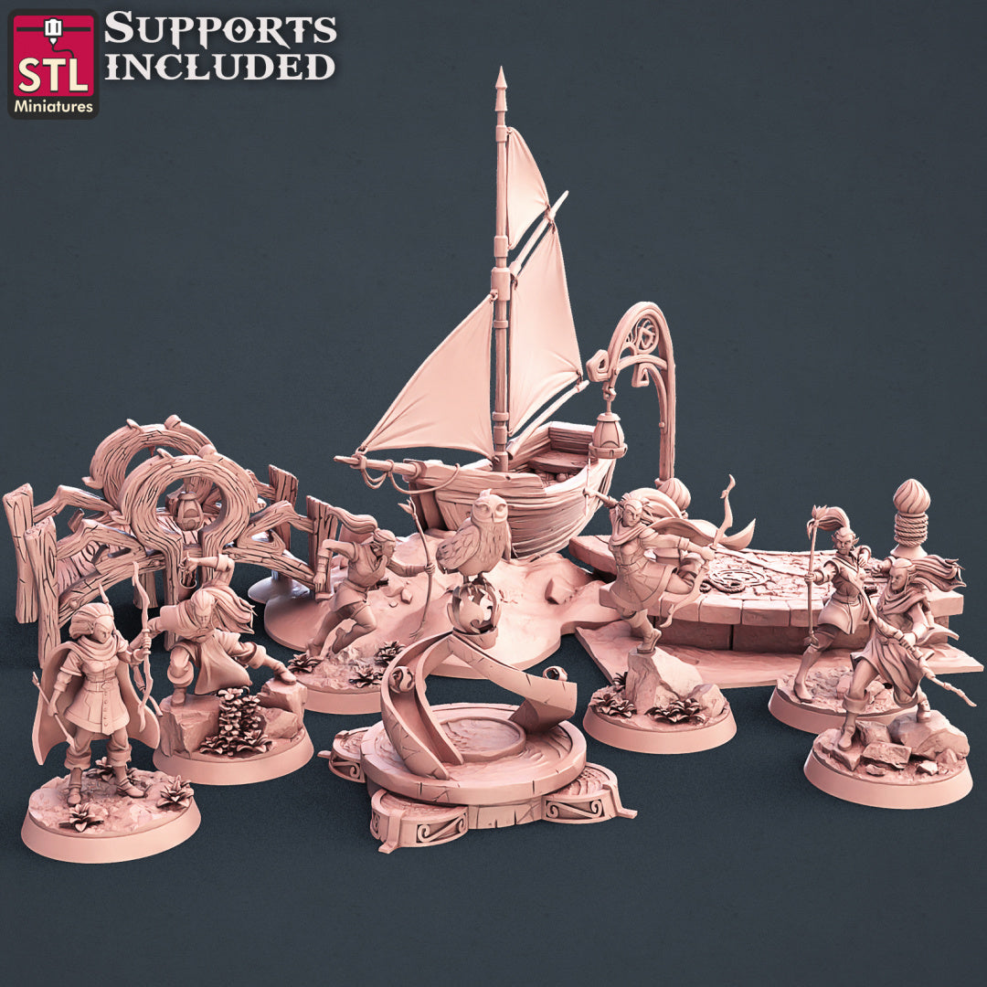 Elf Archers Set - STL Miniatures - Wargaming D&D DnD