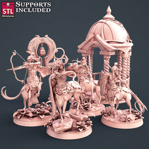 Elf Centaurs Set - STL Miniatures - Wargaming D&D DnD