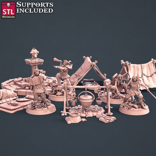 Explorers Set - STL Miniatures - Wargaming D&D DnD