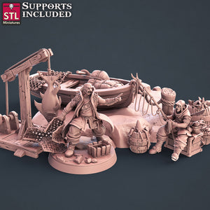 Fisherman Set - STL Miniatures - Wargaming D&D DnD
