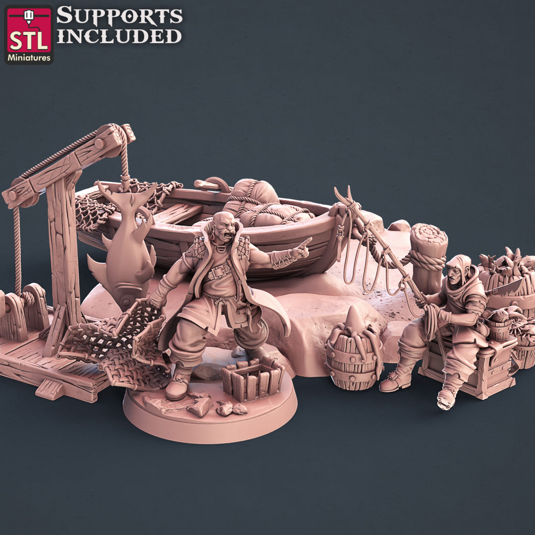 Fisherman Set - STL Miniatures - Wargaming D&D DnD