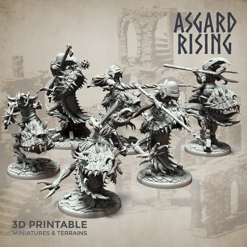 Goblin Trollhound Raider Set - Asgard Rising Miniatures - Wargaming D&D DnD