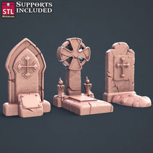 Load image into Gallery viewer, Graveyard Set - STL Miniatures - Wargaming D&amp;D DnD