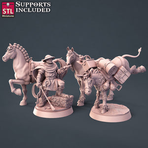 Horse Trainer Set - STL Miniatures - Wargaming D&D DnD