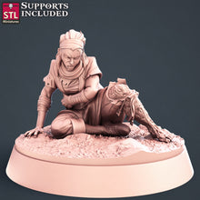 Load image into Gallery viewer, Injured Villagers Set - STL Miniatures - Wargaming D&amp;D DnD