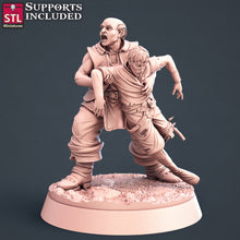 Load image into Gallery viewer, Injured Villagers Set - STL Miniatures - Wargaming D&amp;D DnD