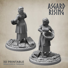 Load image into Gallery viewer, Villager Female Townsfolk Set - Asgard Rising Miniatures - Wargaming D&amp;D DnD