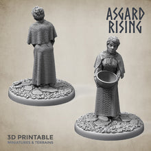 Load image into Gallery viewer, Villager Female Townsfolk Set - Asgard Rising Miniatures - Wargaming D&amp;D DnD