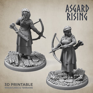 Villager Female Militia Set - Asgard Rising Miniatures - Wargaming D&D DnD