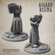Load image into Gallery viewer, Villager Female Townsfolk Set - Asgard Rising Miniatures - Wargaming D&amp;D DnD
