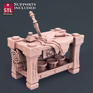 Leatherworker Set - STL Miniatures - Wargaming D&D DnD