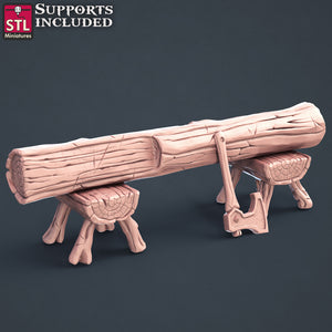 Lumberjack Set - STL Miniatures - Wargaming D&D DnD