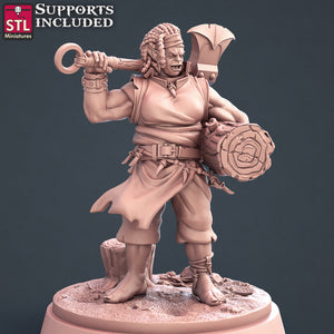 Lumberjack Set - STL Miniatures - Wargaming D&D DnD