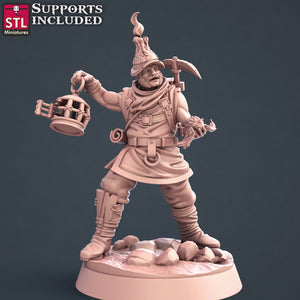 Miners Set - STL Miniatures - Wargaming D&D DnD