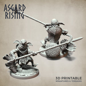Goblin Minions Army Polearm Modular Set - Asgard Rising Miniatures - Wargaming D&D DnD