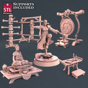 Monk Set - STL Miniatures - Wargaming D&D DnD