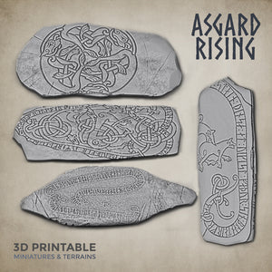 Flat Rune Stones - Asgard Rising Miniatures - Wargaming D&D DnD