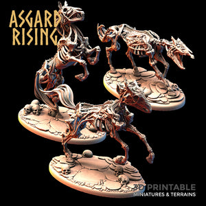 Draugr Undead Skeleton Horses - Asgard Rising - Wargaming D&D DnD