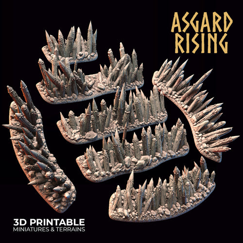 Spiked Fences Set - Asgard Rising Miniatures - Wargaming D&D DnD