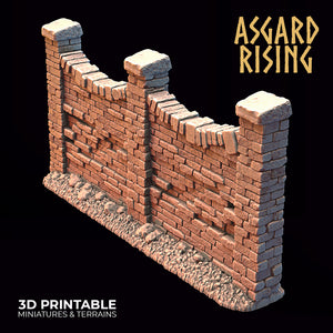 Stone Wall Fence with Gate Set 1 - Asgard Rising - Wargaming D&D DnD