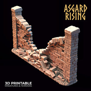 Stone Wall Fence with Gate Set 1 - Asgard Rising - Wargaming D&D DnD
