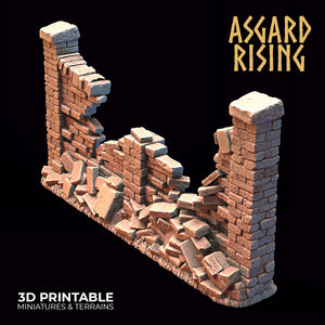 Stone Wall Fence with Gate Set 1 - Asgard Rising - Wargaming D&D DnD