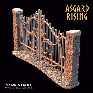 Stone Wall Fence with Gate Set 1 - Asgard Rising - Wargaming D&D DnD
