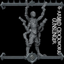 Load image into Gallery viewer, Six-Armed Clockwork Gunslinger - Rocket Pig Wargaming D&amp;D DnD