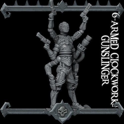 Six-Armed Clockwork Gunslinger - Rocket Pig Wargaming D&D DnD