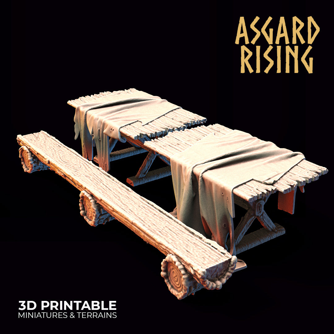 Tables and Benches Set - Asgard Rising Miniatures - Wargaming D&D DnD ...