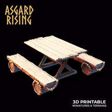 Load image into Gallery viewer, Tables and Benches Set - Asgard Rising Miniatures - Wargaming D&amp;D DnD
