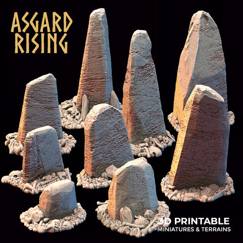 Gravestone Obelisk Set - Asgard Rising - Wargaming D&D DnD