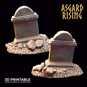 Gravestone Headstones Set - Asgard Rising - Wargaming D&D DnD