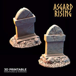 Gravestone Headstones Set - Asgard Rising - Wargaming D&D DnD