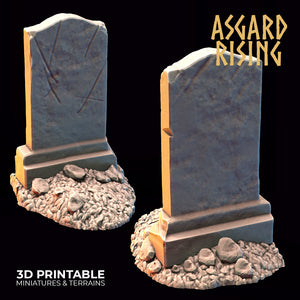 Gravestone Headstones Set - Asgard Rising - Wargaming D&D DnD