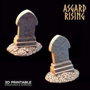 Gravestone Headstones Set - Asgard Rising - Wargaming D&D DnD