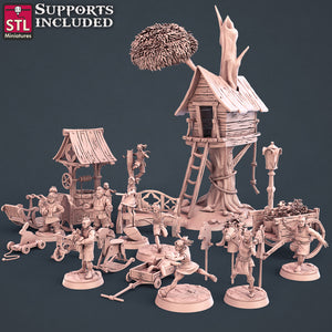 Townsfolk Set Part 1 - STL Miniatures - Wargaming D&D DnD