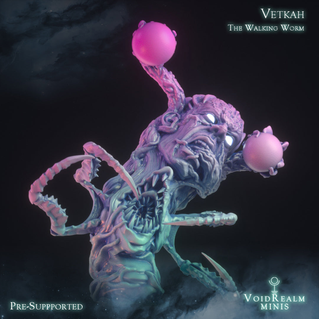 Vetkah, The Walking Worm - Invasion of the Eye Monsters - VoidRealm Minis Wargaming D&D DnD