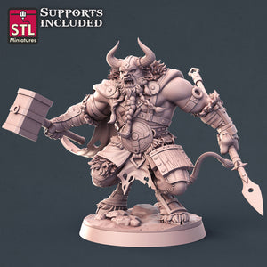Viking Minotaurs Set - STL Miniatures - Wargaming D&D DnD